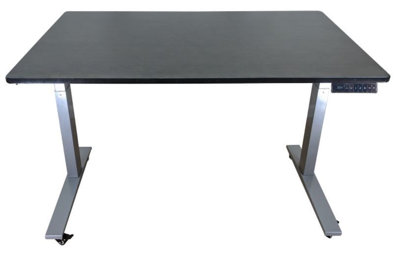 30" Adjustable Black and Gray Stainless Steel Computer Desk