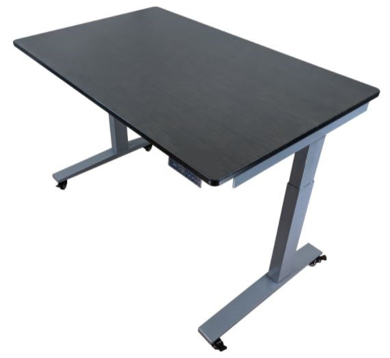 30" Adjustable Black and Gray Stainless Steel Computer Desk