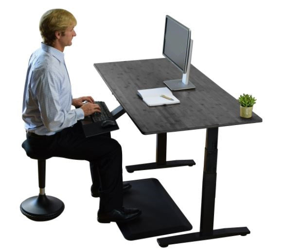 30" Adjustable Black Stainless Steel Computer Desk