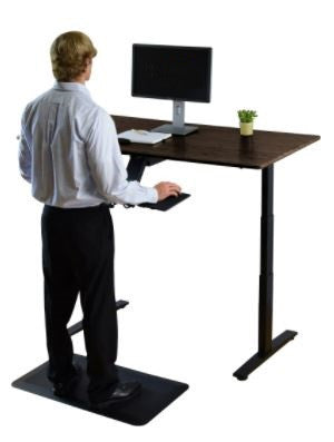 30" Adjustable Black Stainless Steel Computer Desk