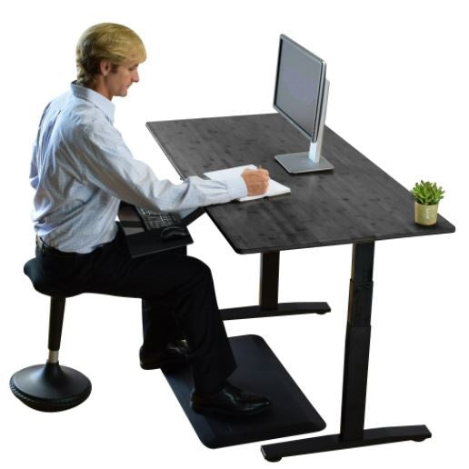 30" Adjustable Black Stainless Steel Computer Desk