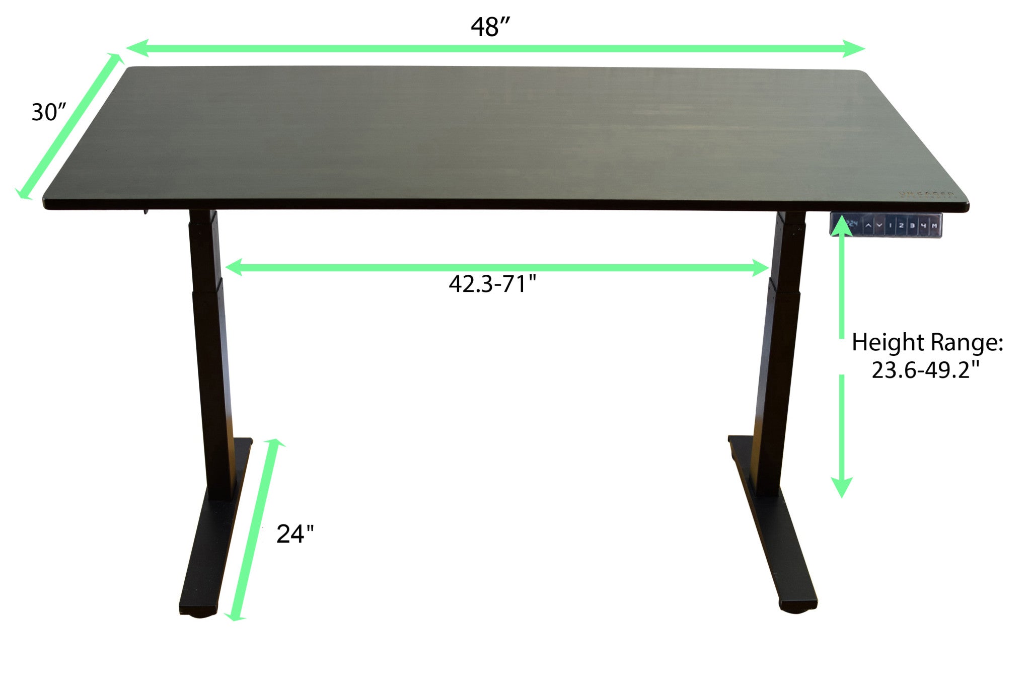 30" Adjustable Black Stainless Steel Computer Desk