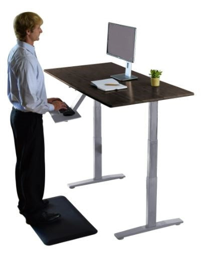 White and Black Bamboo Dual Motor Electric Office Adjustable Computer Desk