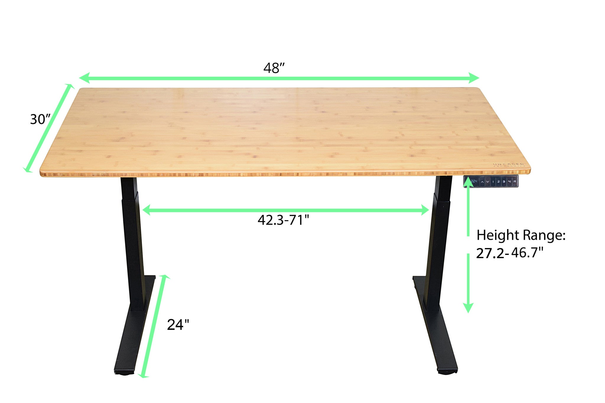 Natural Bamboo Dual Motor Electric Office Adjustable Computer Desk