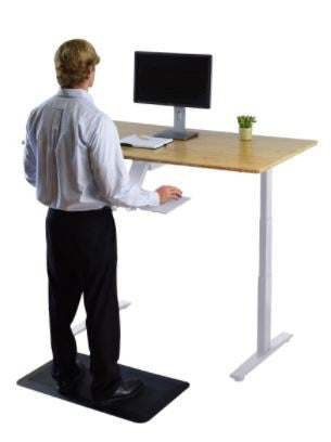 30" Adjustable Brown and White Stainless Steel Computer Desk