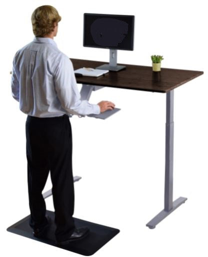 Gray and Black 45" Bamboo Dual Motor Electric Office Adjustable Computer Desk