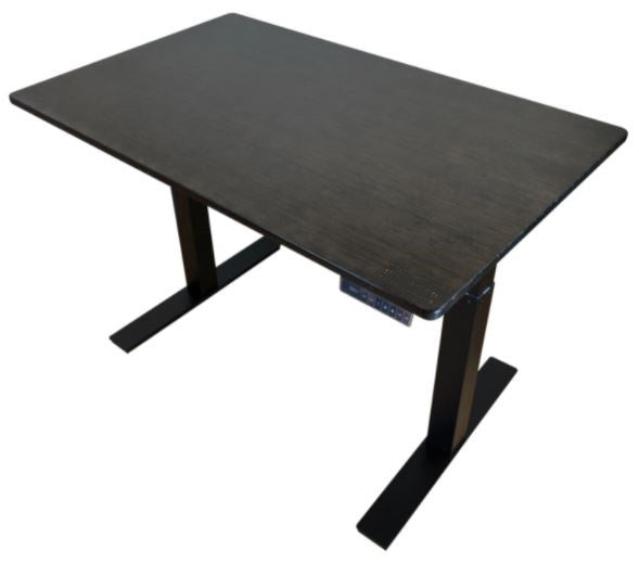 Black on Black 52" Bamboo Dual Motor Electric Office Adjustable Computer Desk