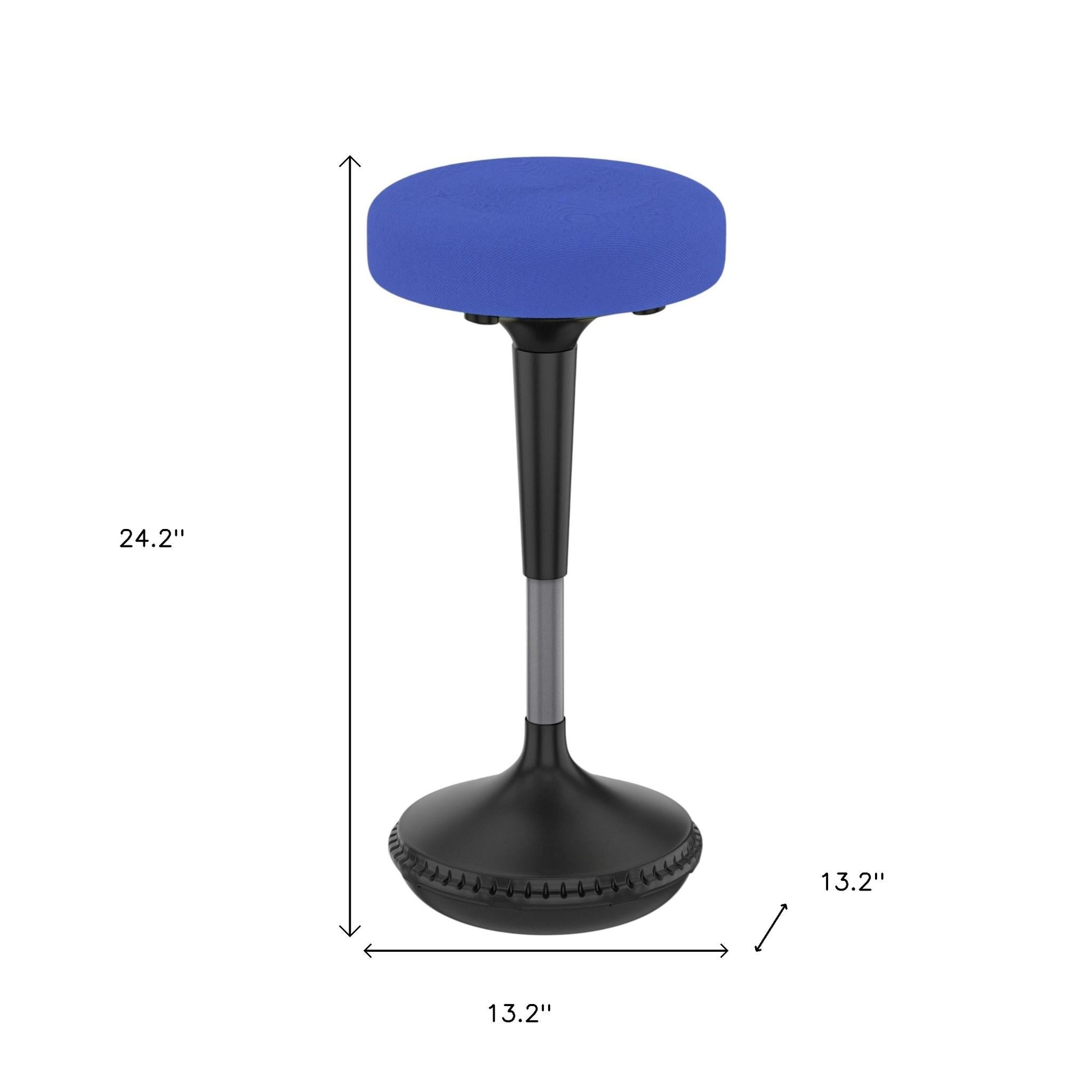 Blue and Black Adjustable Height Swivel Office Chair