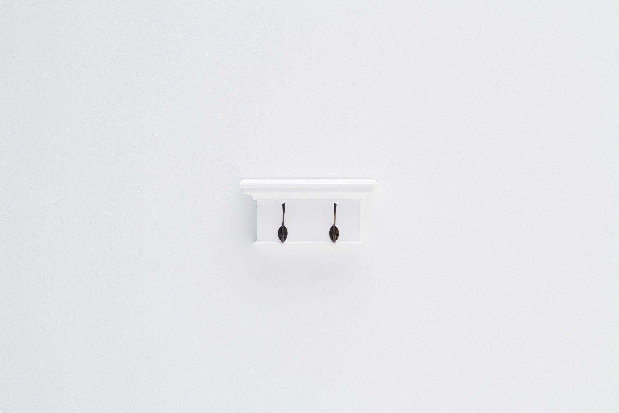 Classic White Two Hook Hanging Coat Rack