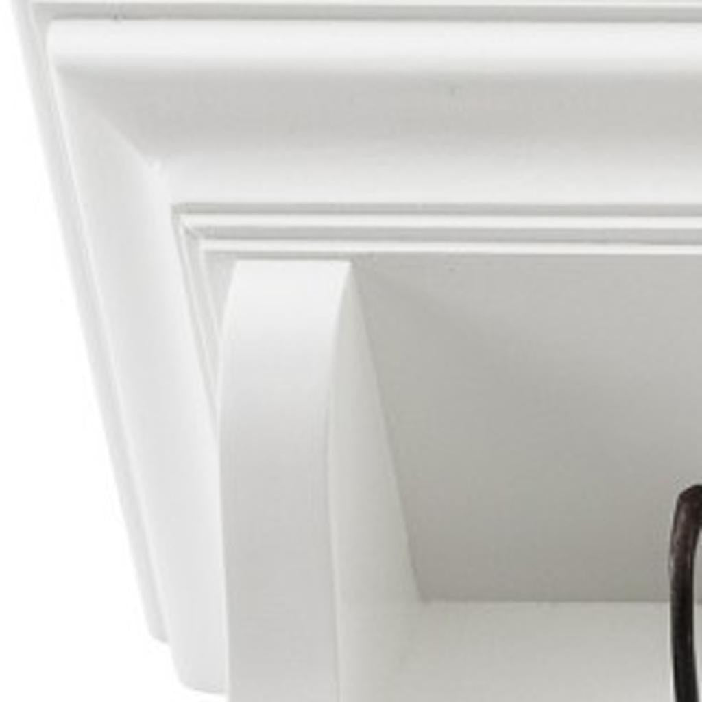 Classic White Wood Wide Eight Hook Coat Rack