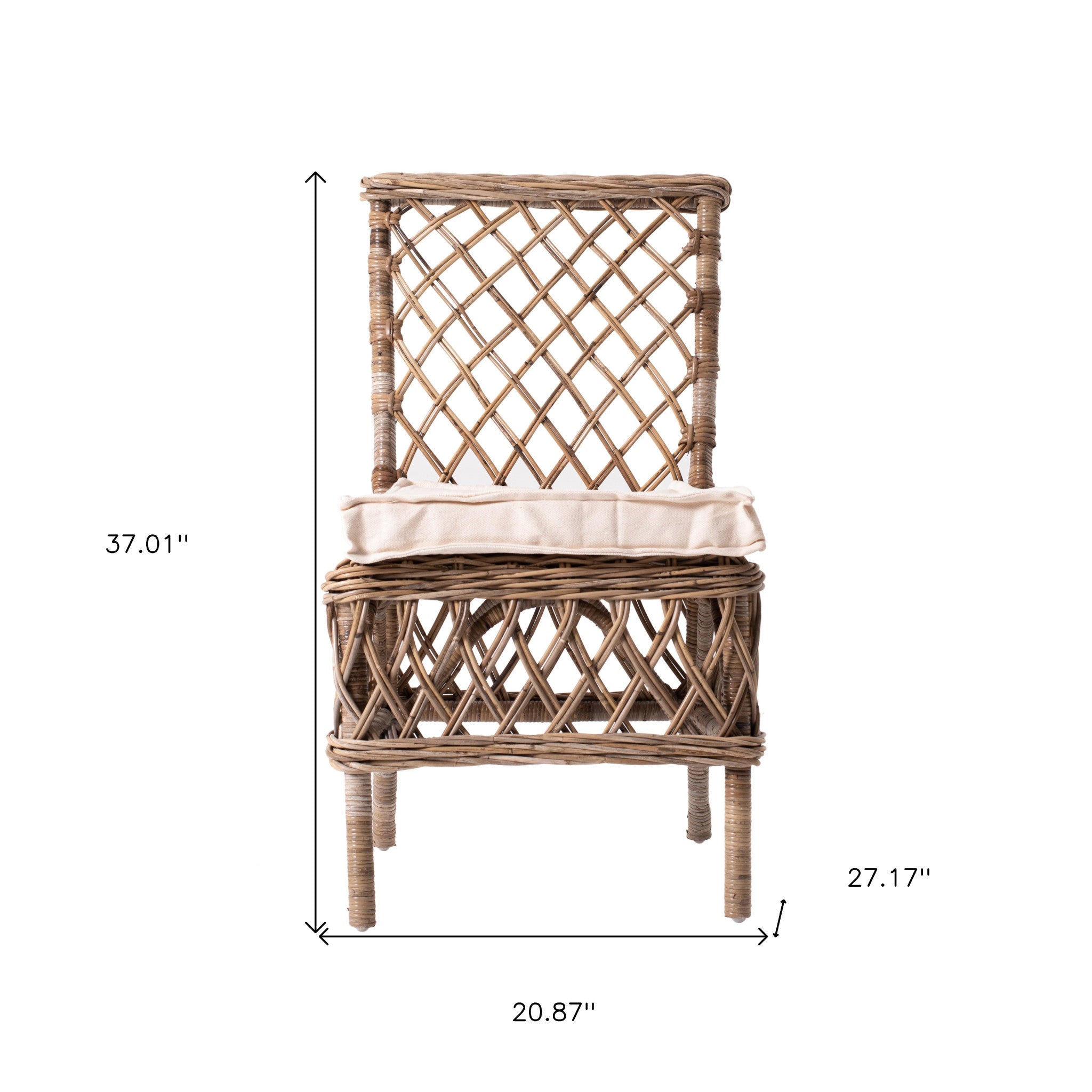 Set of Two Cream Woven Rattan Outdoor Accent Chairs