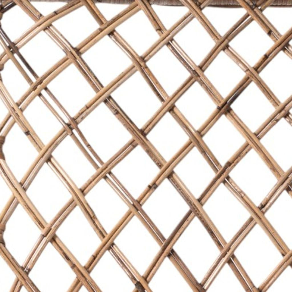 Set of Two Cream Woven Rattan Outdoor Accent Chairs