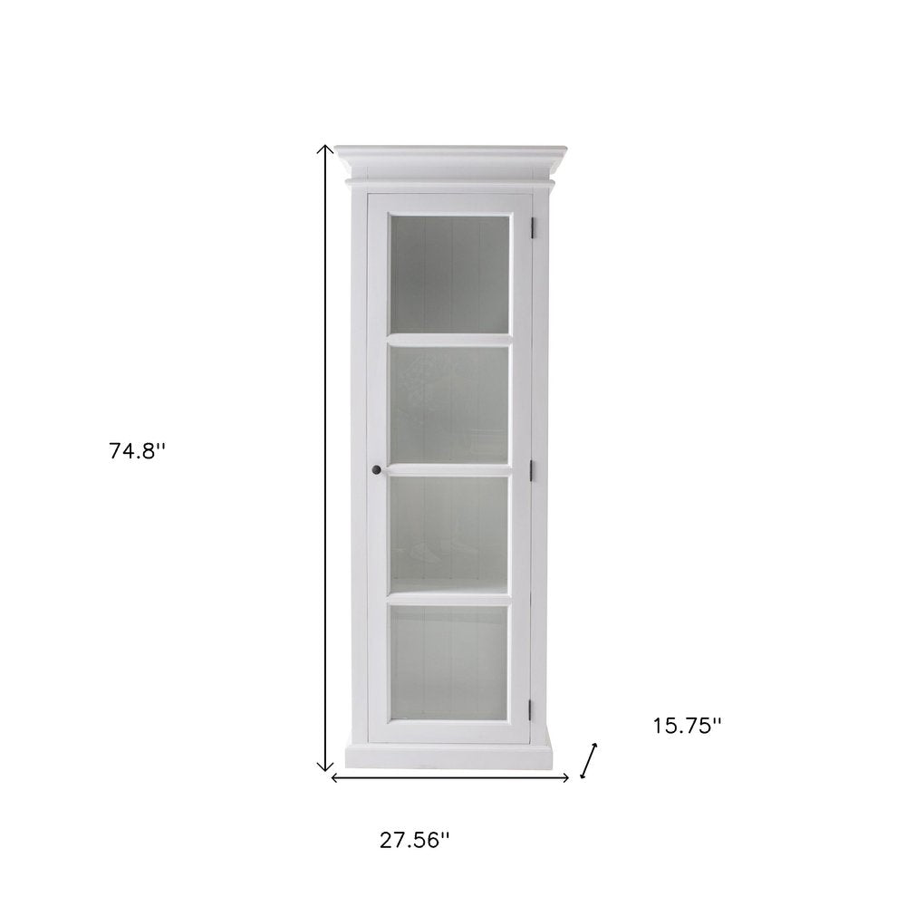 75" White Solid Wood Single Door Pantry Or Storage Closet