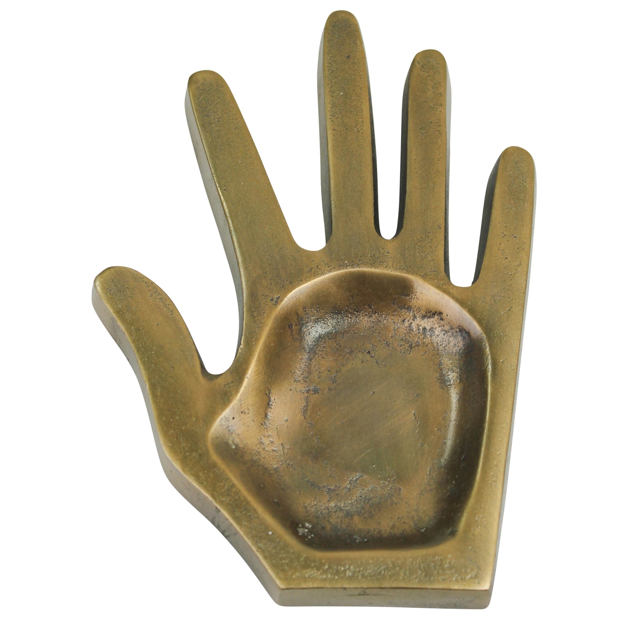 5" Bronze Hand Metal Trinket Tray