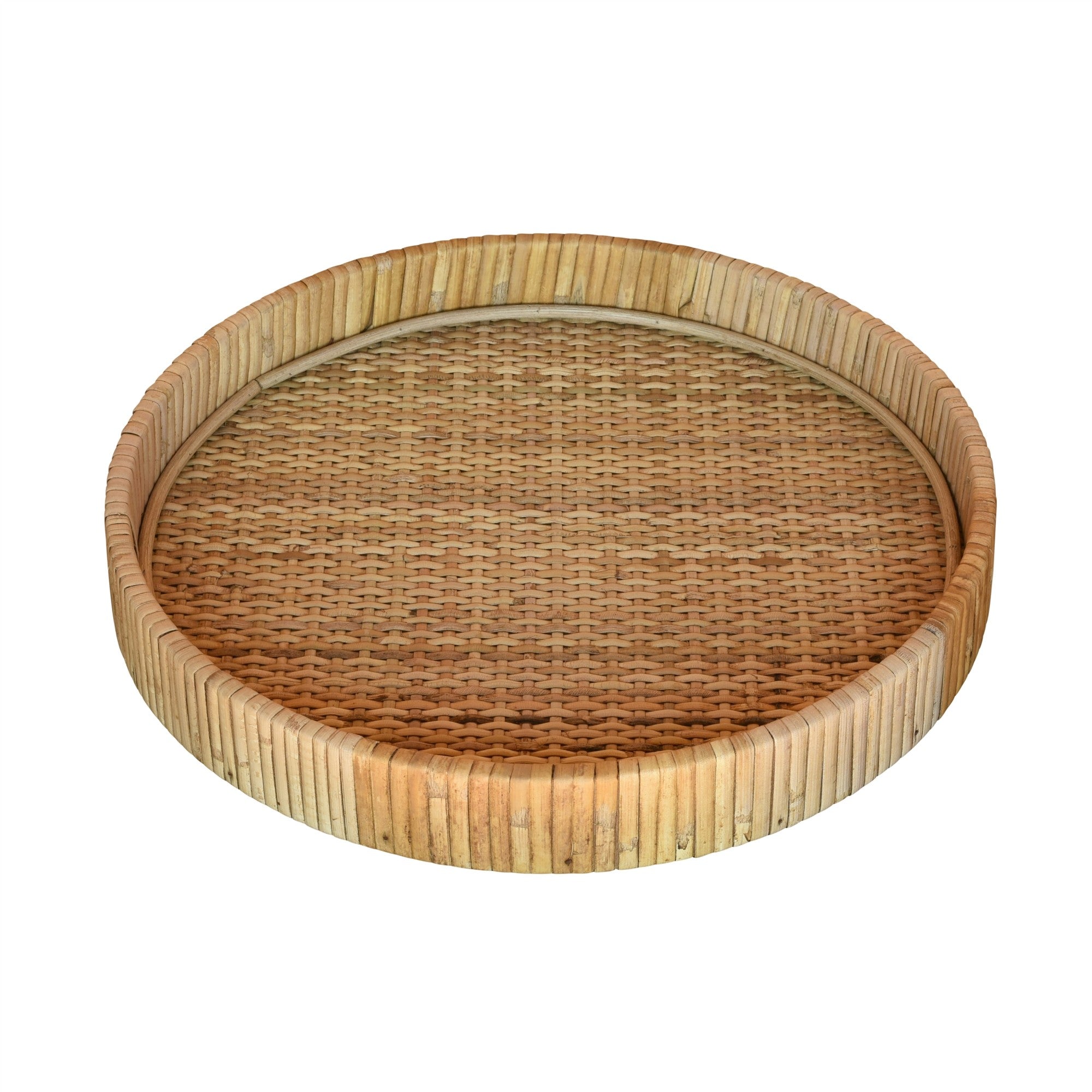 Braided Bamboo Round Tray