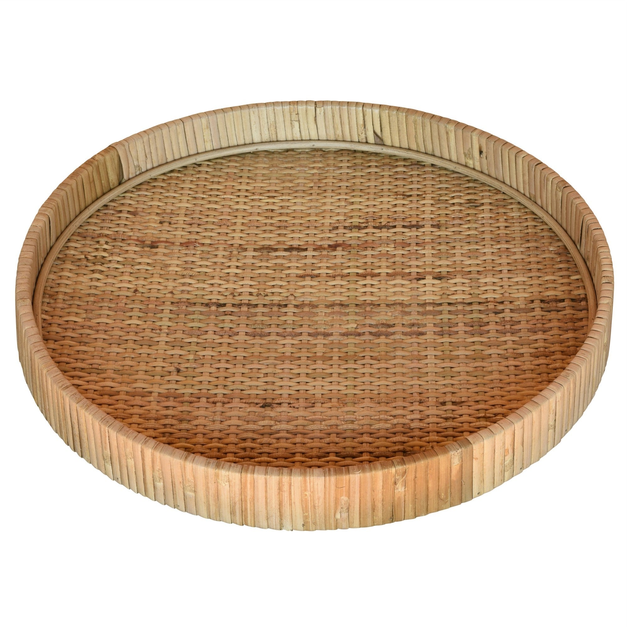 Jumbo Braided Bamboo Round Tray
