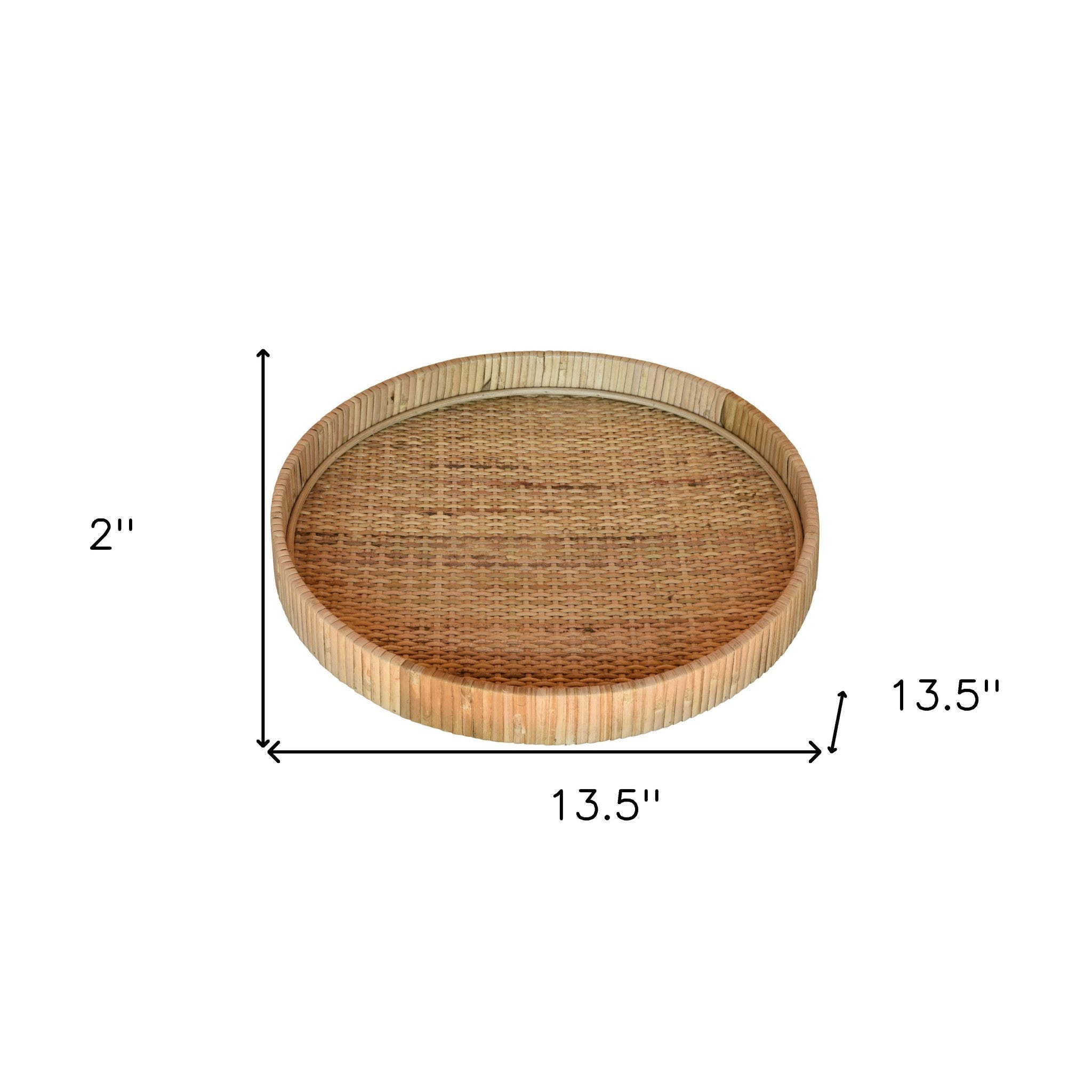 Jumbo Braided Bamboo Round Tray