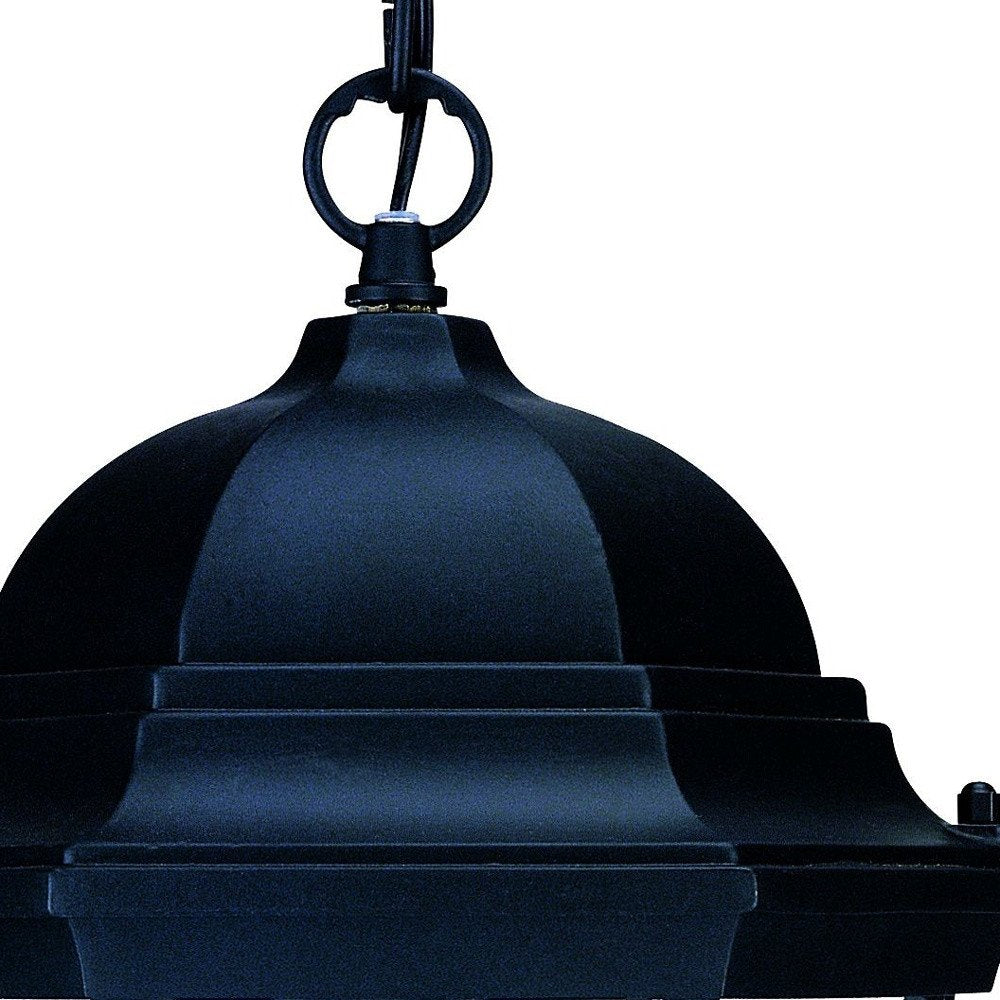 Black Lantern Beveled Metal Dimmable Chandelier With Clear Shades