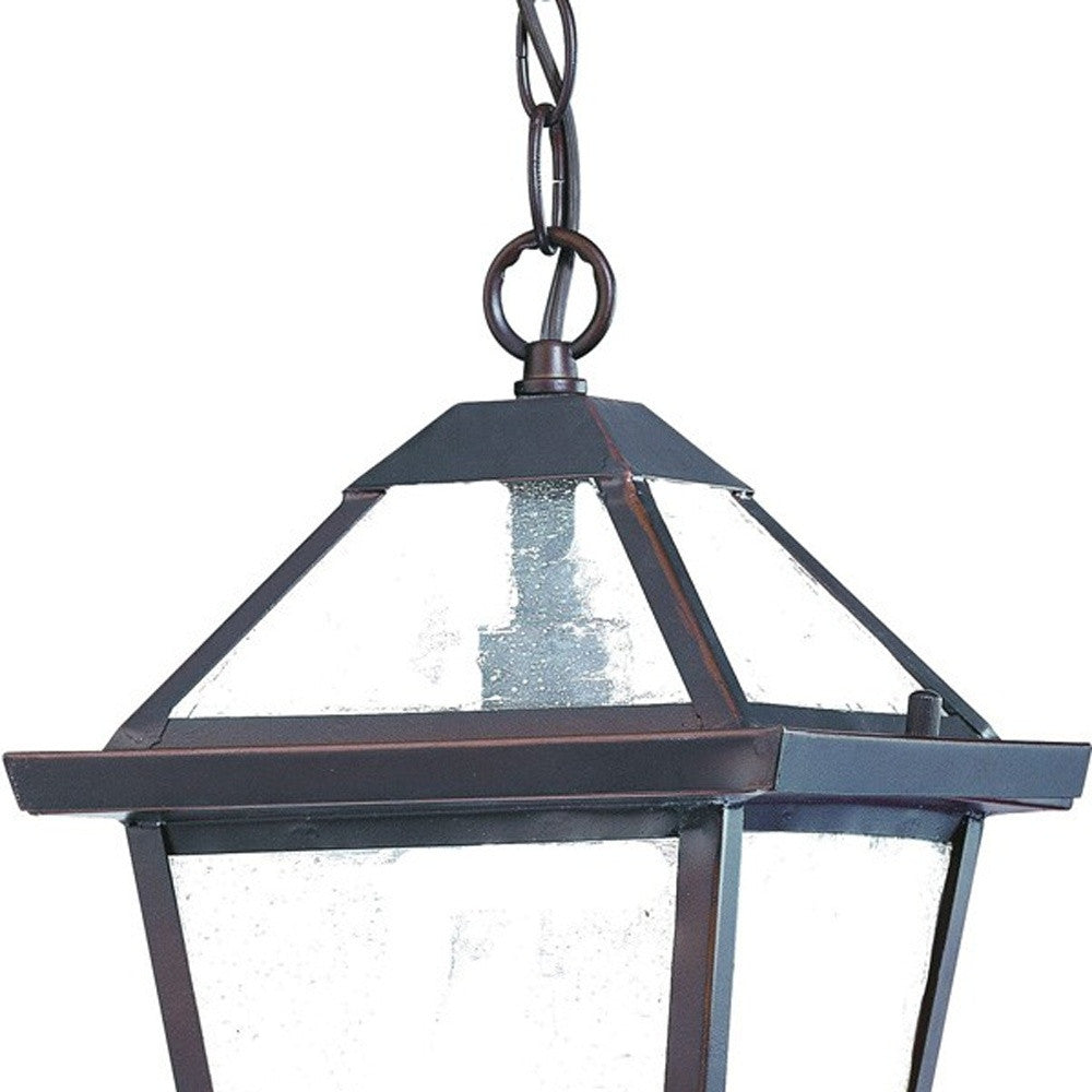 Antique Bronze Glass Hanging Lantern Light