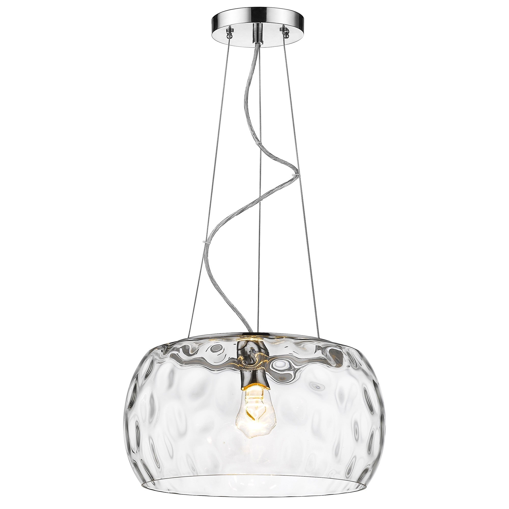 Clear Metal Dimmable Ceiling Light With White Shades