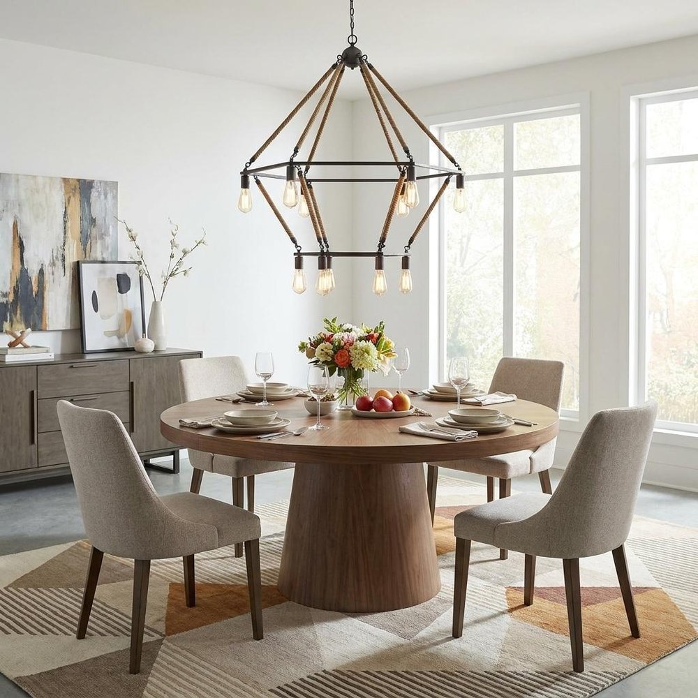Brown and Black Twelve Light Metal Dimmable Chandelier