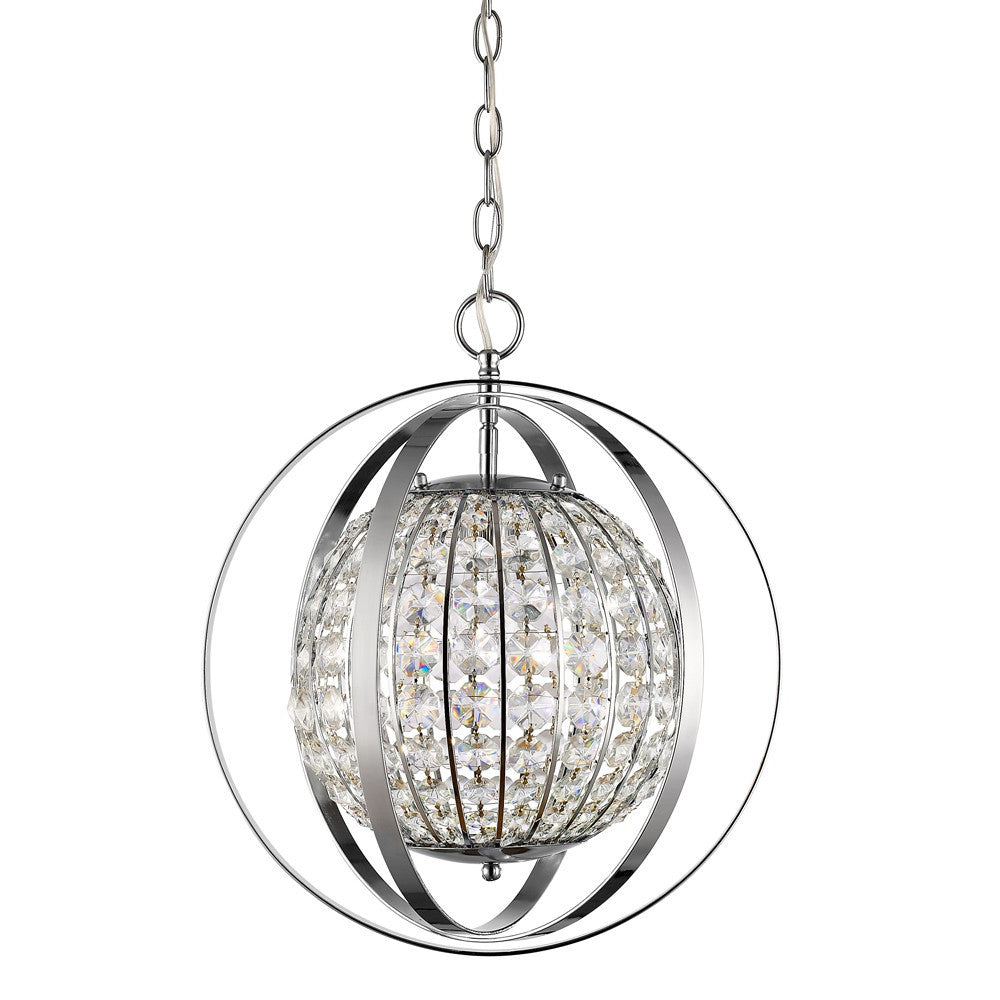 Silver Crystal Dimmable Ceiling Light With Silver Shades