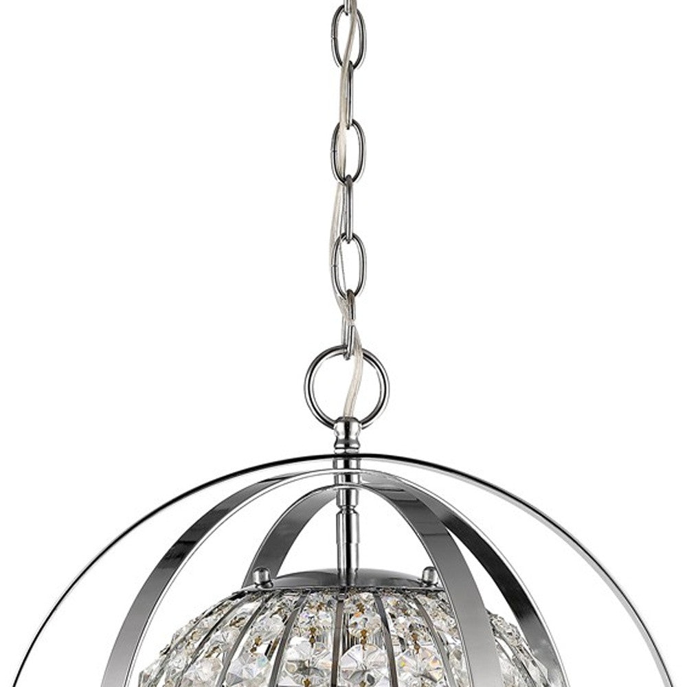 Silver Crystal Dimmable Ceiling Light With Silver Shades