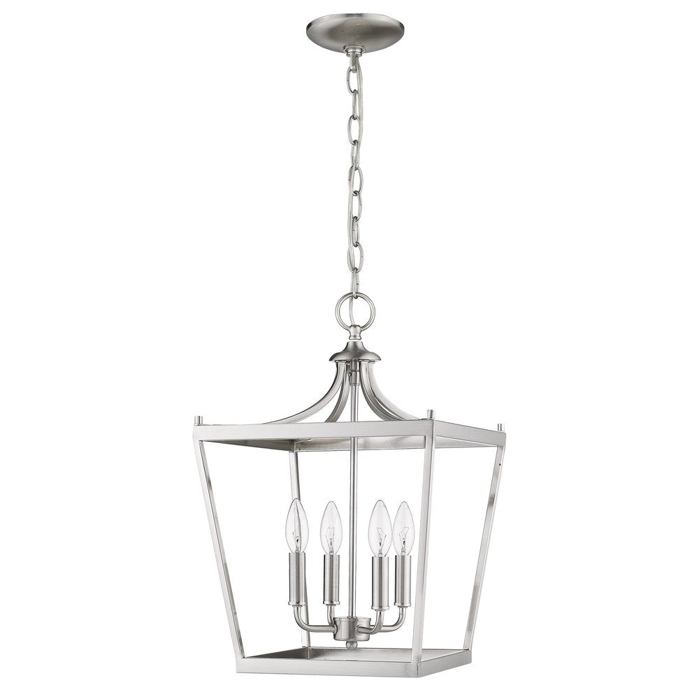 Silver Metal Four Light Dimmable Ceiling Light
