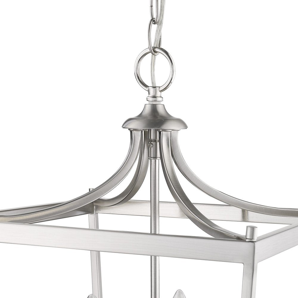 Silver Metal Four Light Dimmable Ceiling Light