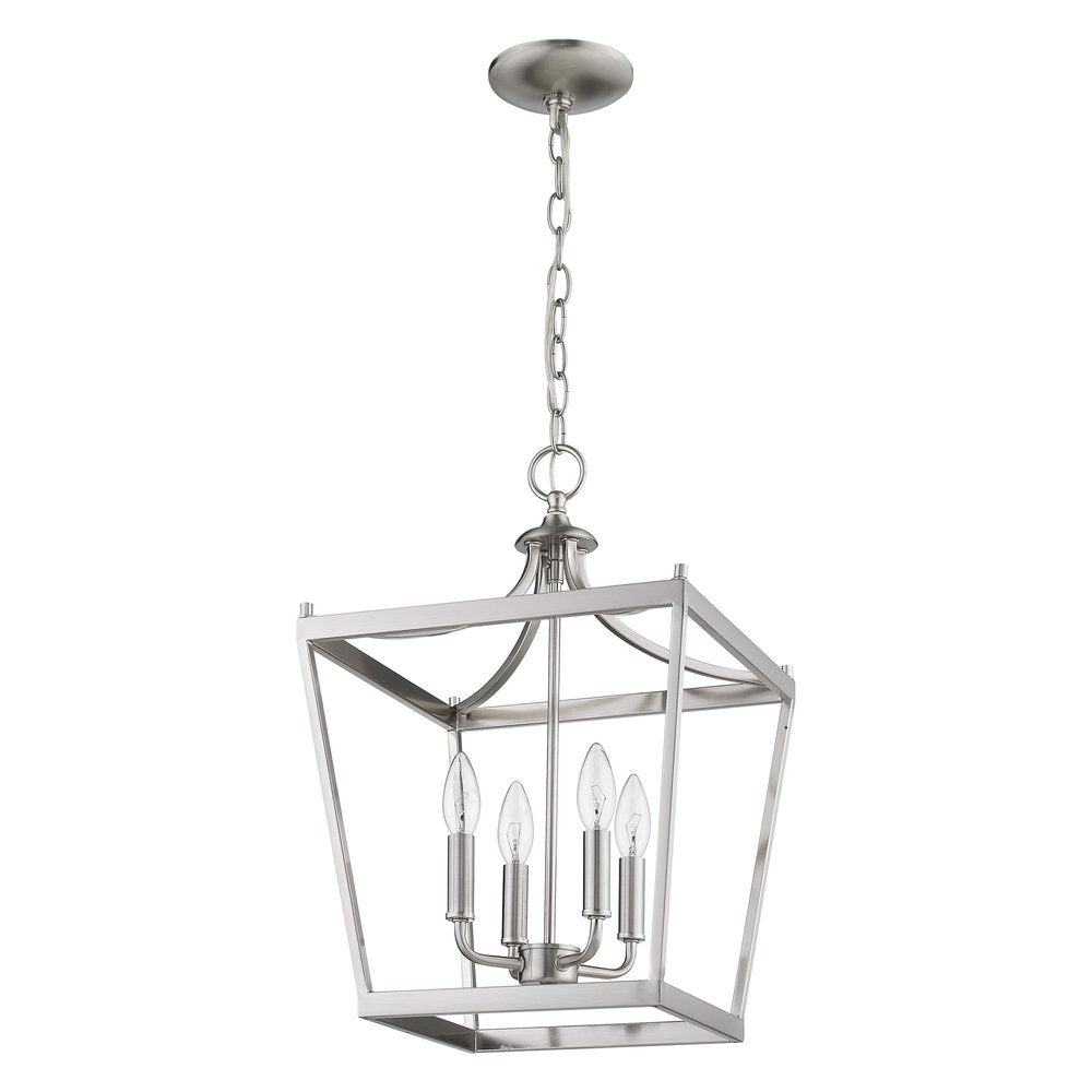Silver Metal Four Light Dimmable Ceiling Light