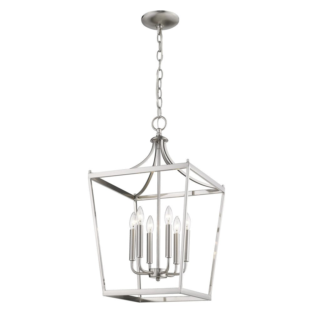 Silver Metal Six Light Dimmable Ceiling Light