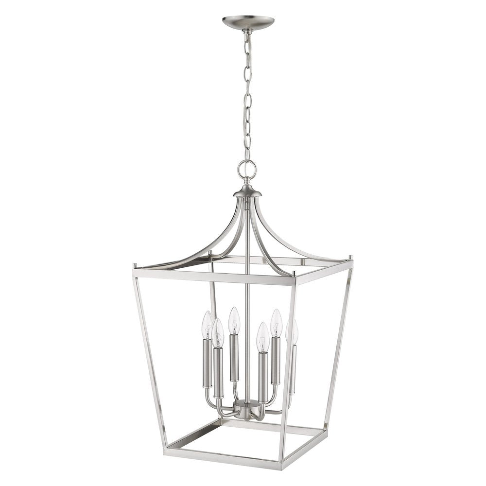 Silver Metal Six Light Dimmable Ceiling Light