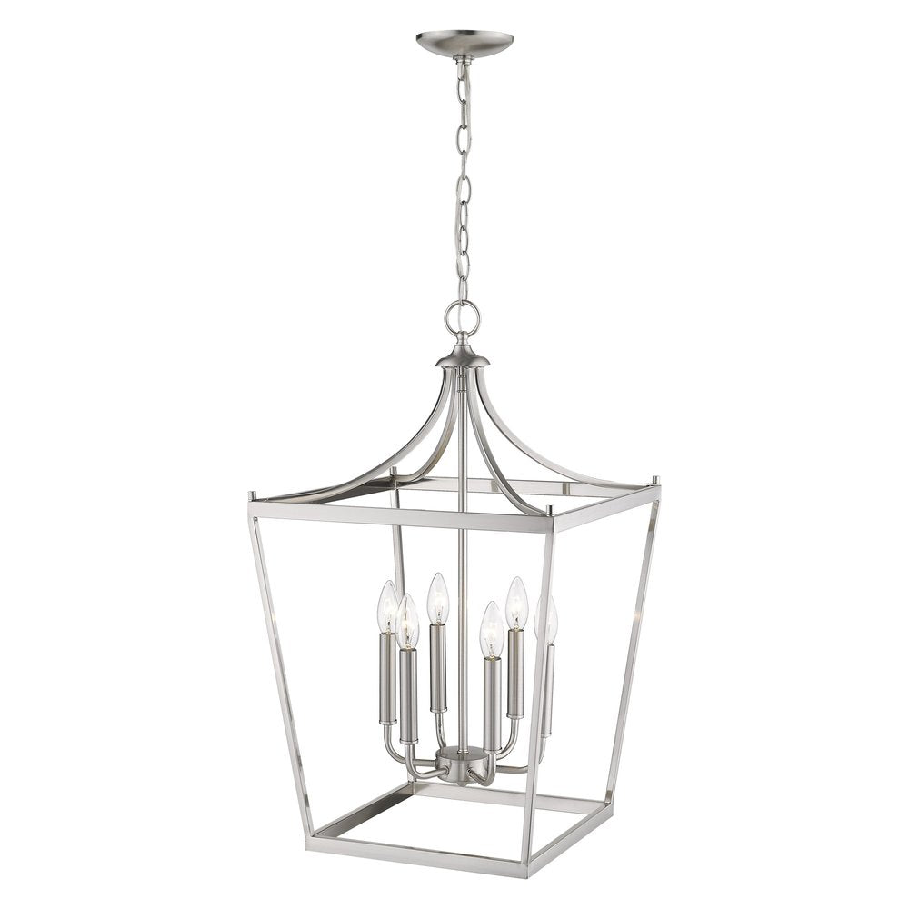Silver Metal Six Light Dimmable Ceiling Light