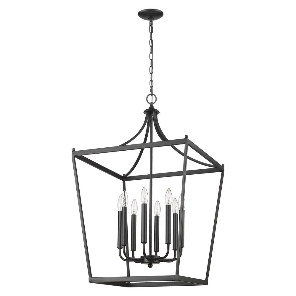 Black Metal Eight Light Dimmable Ceiling Light