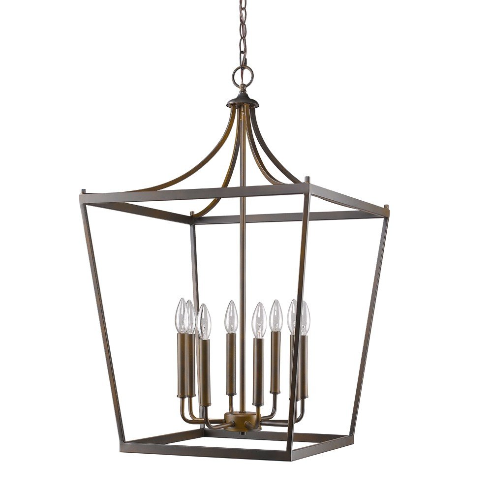Bronze Metal Eight Light Dimmable Ceiling Light