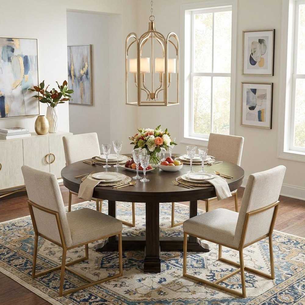 Ellie 6-Light Washed Gold Foyer Pendant