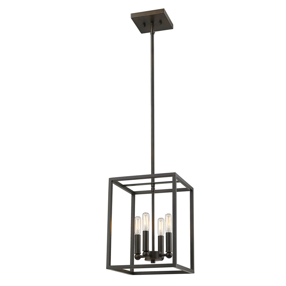 Black Metal Four Light Dimmable Ceiling Light
