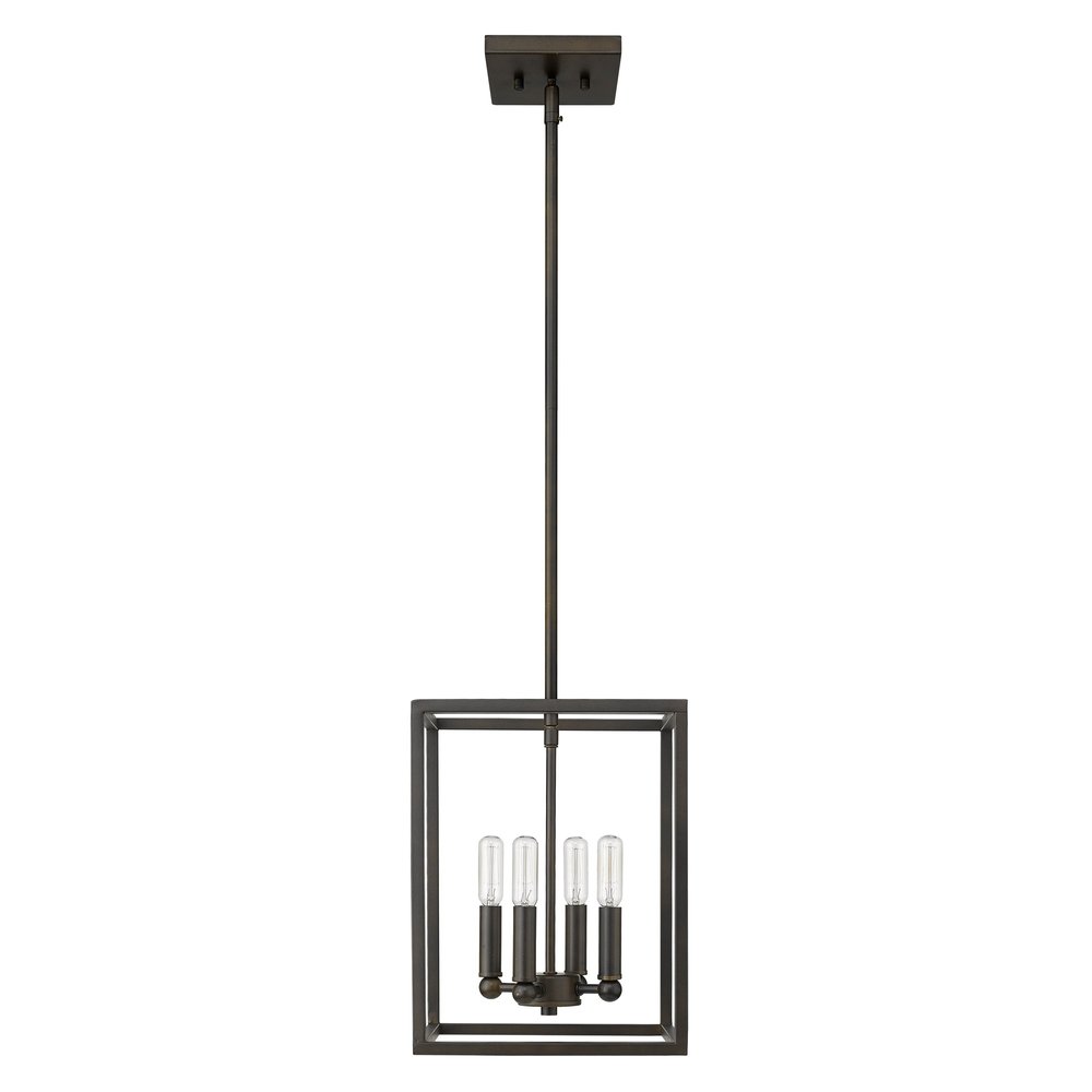Black Metal Four Light Dimmable Ceiling Light