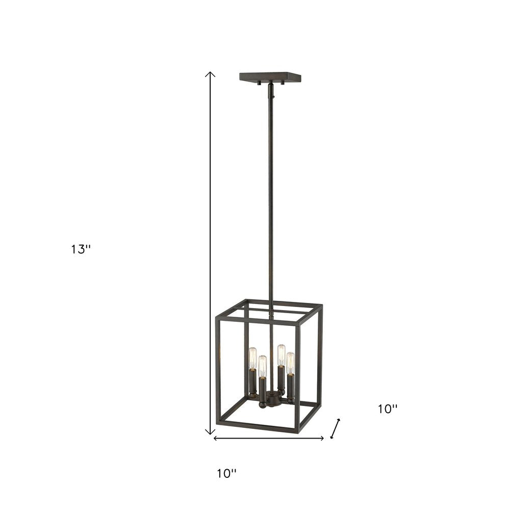Black Metal Four Light Dimmable Ceiling Light
