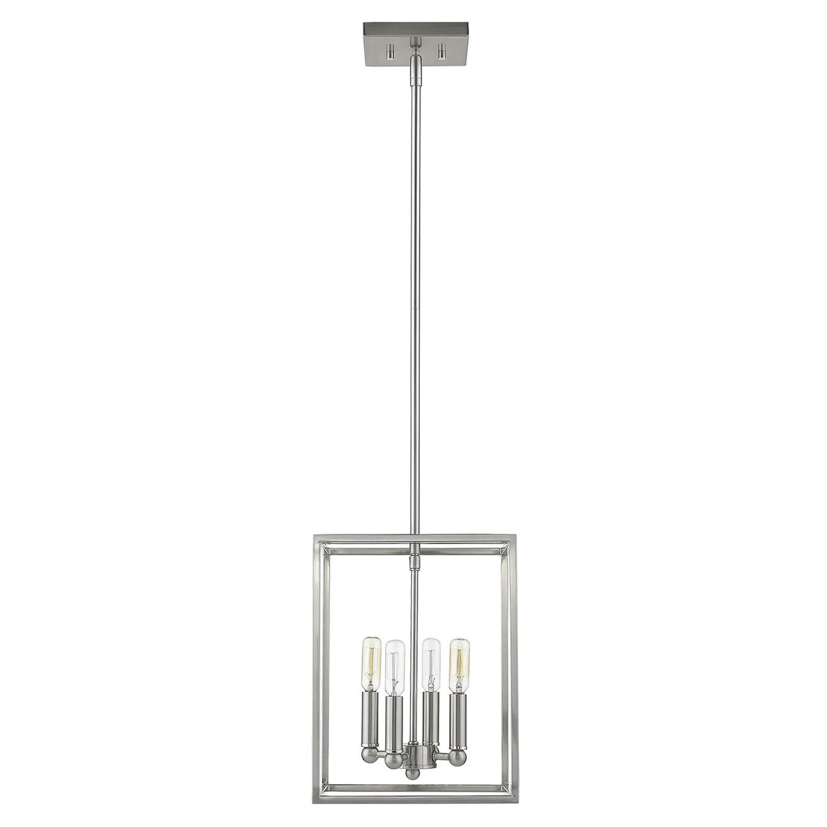Silver Metal Four Light Dimmable Ceiling Light