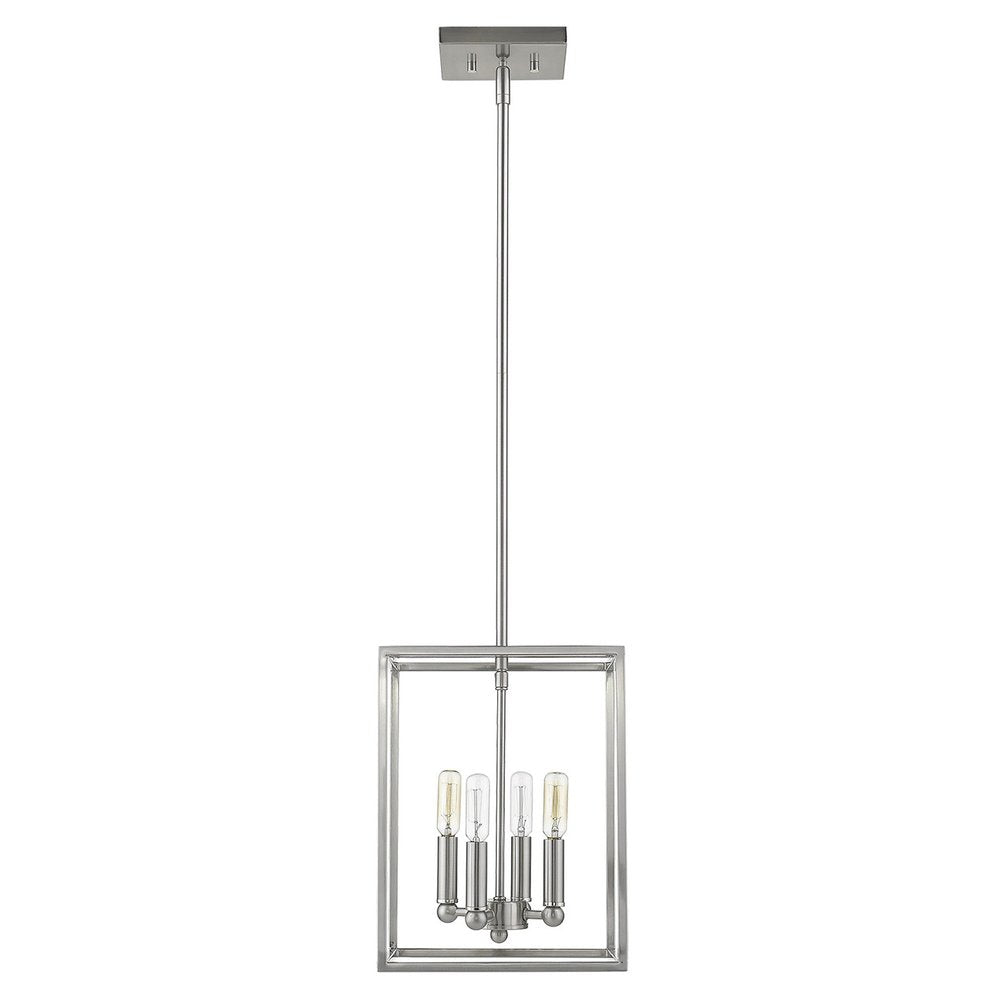 Silver Metal Four Light Dimmable Ceiling Light
