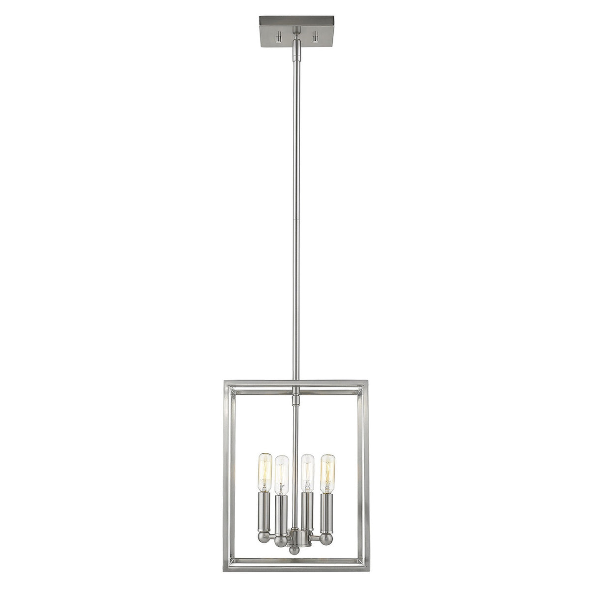 Silver Metal Four Light Dimmable Ceiling Light