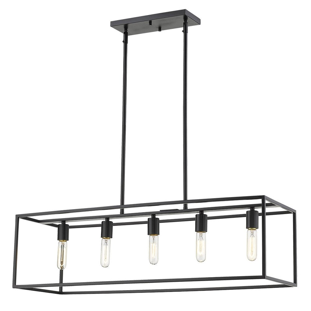 Black Metal Five Light Dimmable Ceiling Light