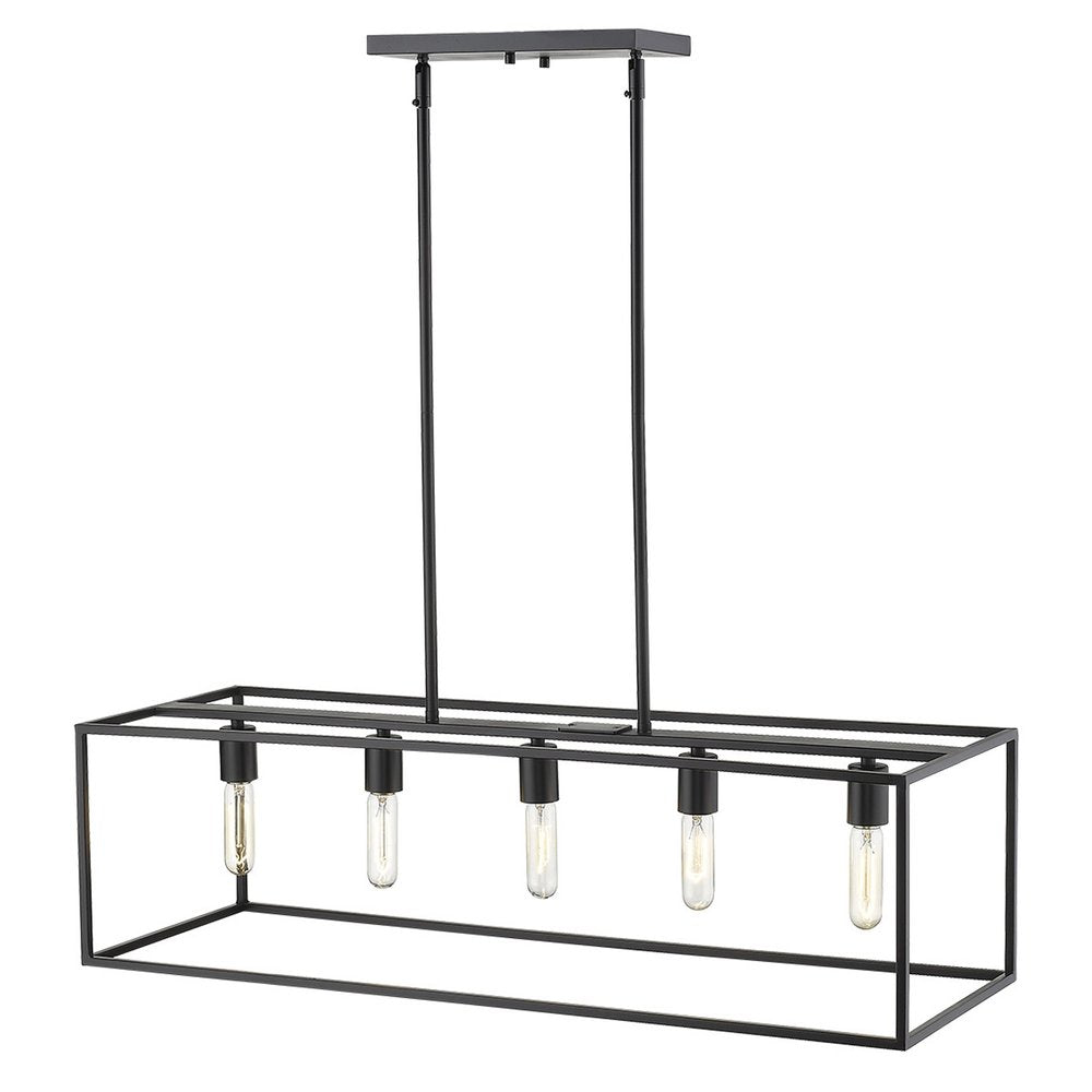 Black Metal Five Light Dimmable Ceiling Light