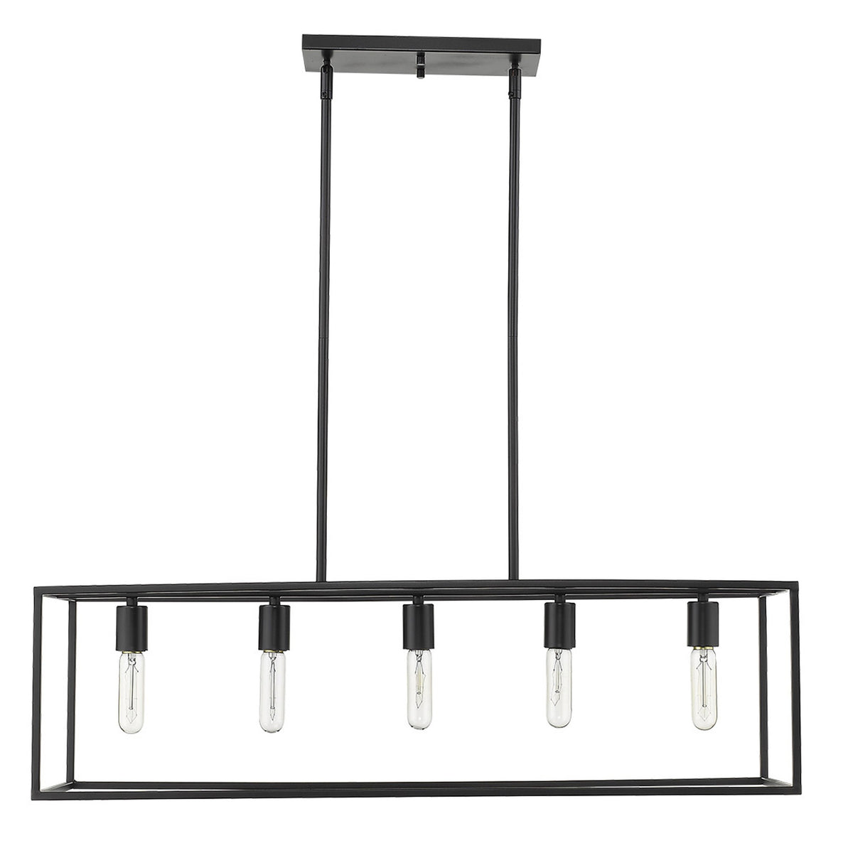 Black Metal Five Light Dimmable Ceiling Light
