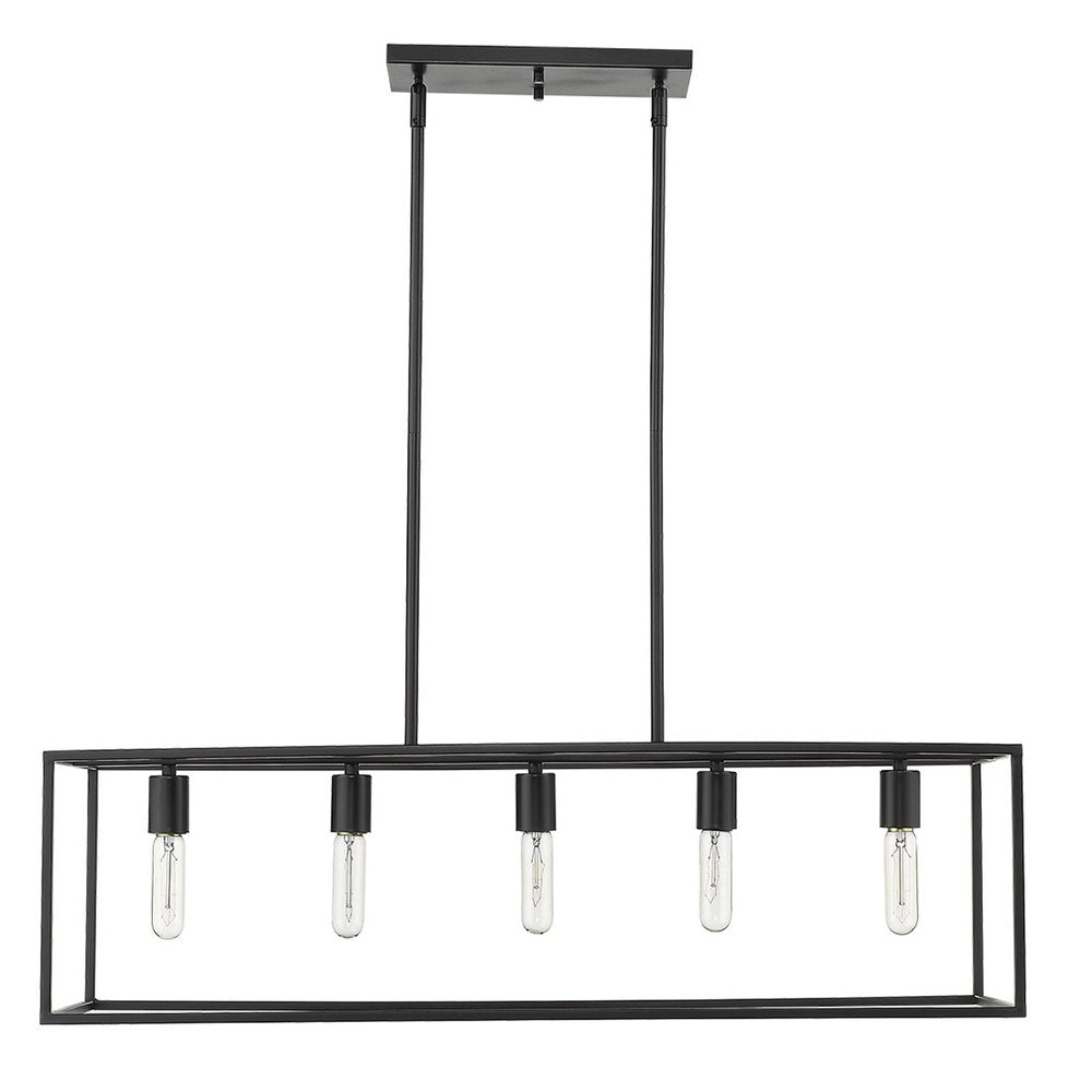Black Metal Five Light Dimmable Ceiling Light