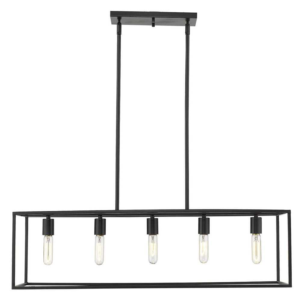 Black Metal Five Light Dimmable Ceiling Light