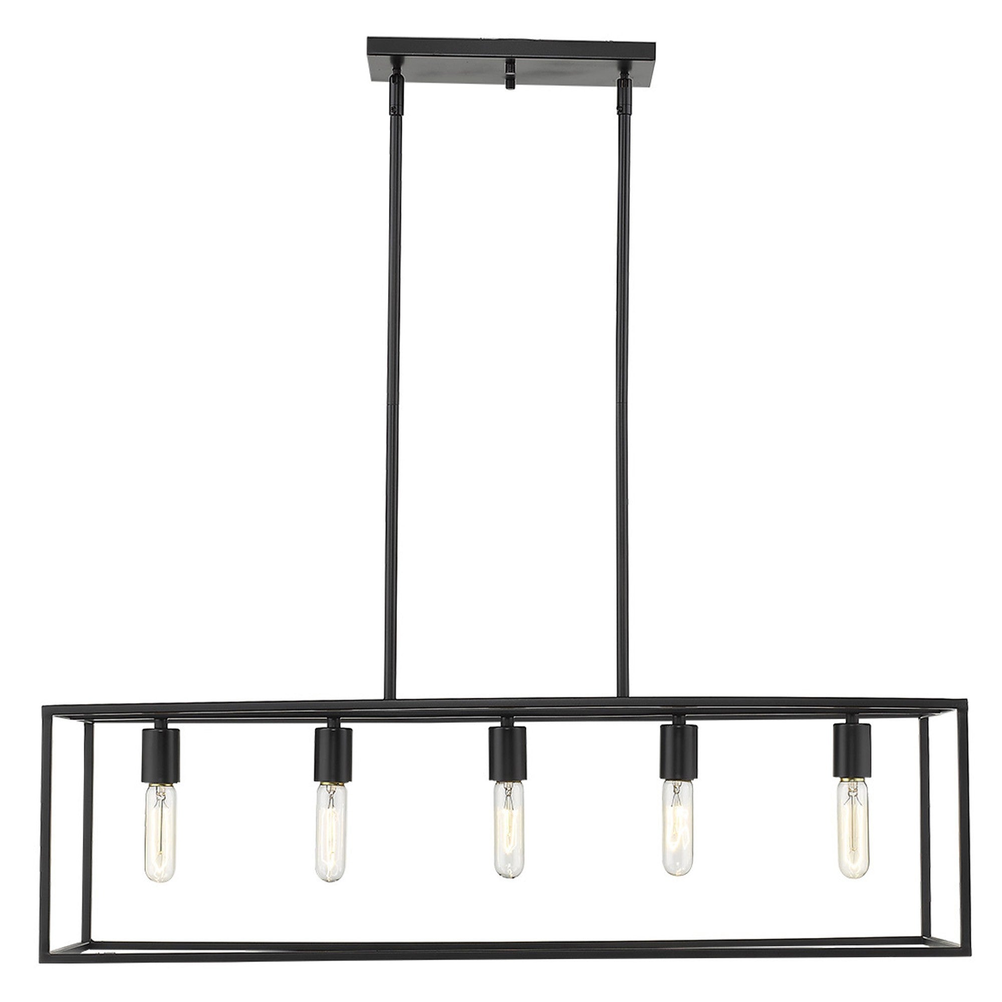 Cobar 5-Light Matte Black Island Pendant