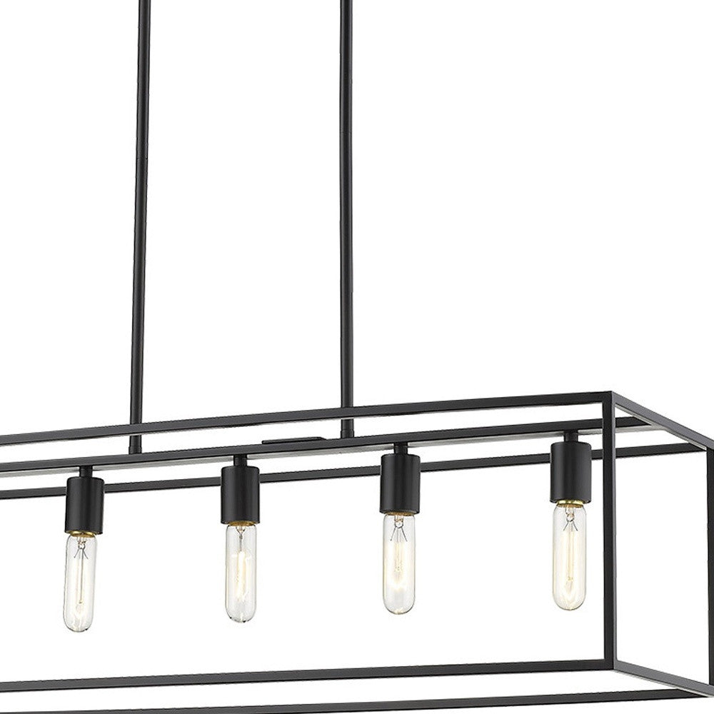 Black Metal Five Light Dimmable Ceiling Light