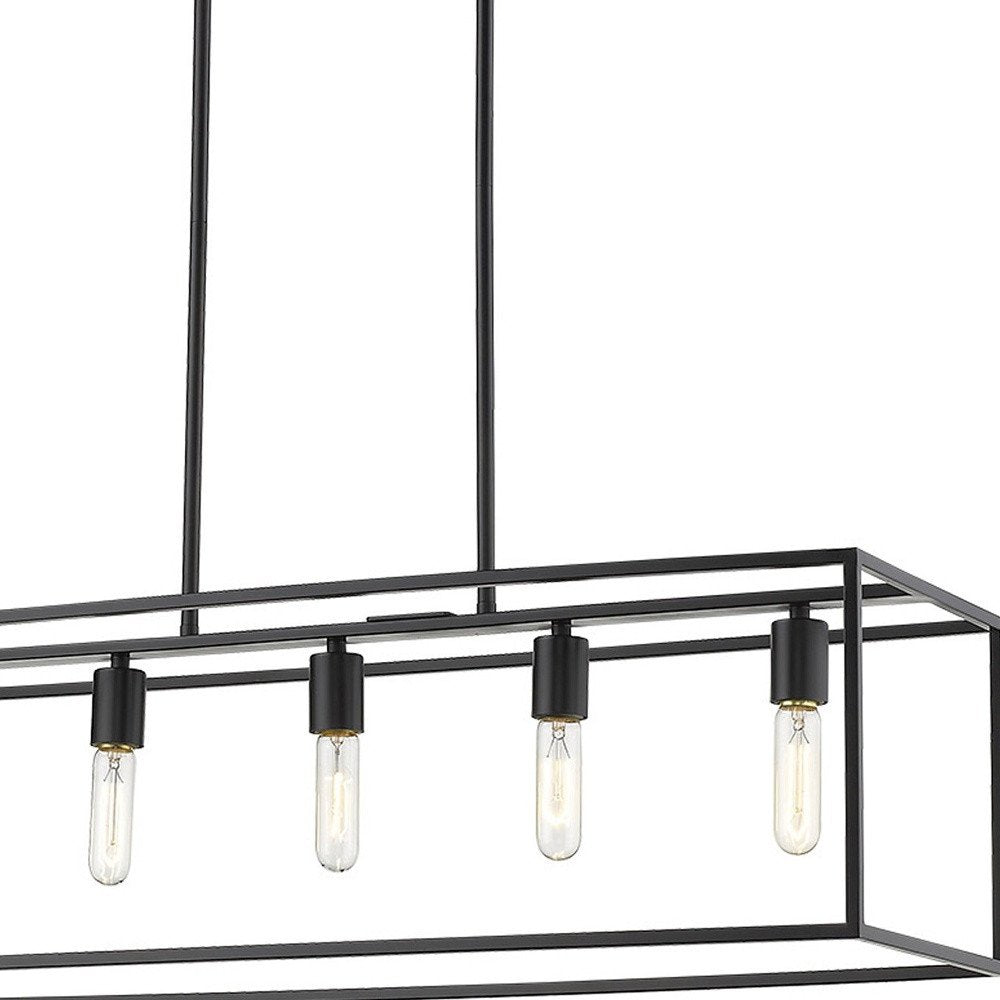 Black Metal Five Light Dimmable Ceiling Light